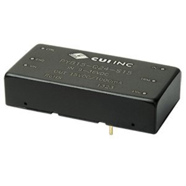 Cui Inc DC to DC Converter, 24V DC to 24V DC, 15VA, 0 Hz PYB15-Q24-S24